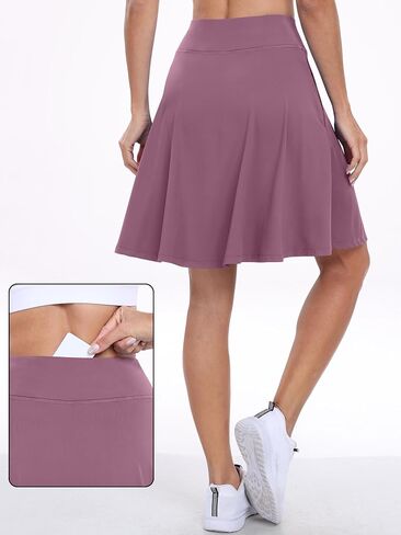 ANRABESS Knee Length Skorts Skirts for Women 2024 Summer High Waisted Golf Tennis Skirt Casual Travel Built-in Shorts Clothes in Saudi Arabia