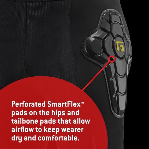 G-Form EX-1 Bike Short Liner - Padded Compression Shorts for Men - Protective Bike Shorts for BMX and Snowboarding - Black/Yellow, Youth Small/Medium in Saudi Arabia