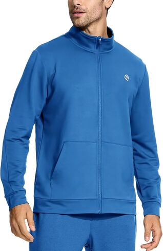 سويت شيرت VEBOON للرجال بسحاب كامل، رقبة وهمية، سترات خفيفة الوزن، سويت شيرت أساسي للجري، سترة عادية عادية مع جيب in Kuwait