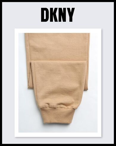 بدلة رياضية للفتيات من DKNY - قطعتين من سويت شيرت بغطاء للرأس من صوف الشيربا وبنطلون رياضي - طقم سراويل رياضية للبنات، 7-12 in Kuwait