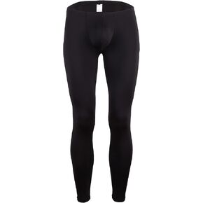 Mens Ice Silk Underwear Pants Low Rise Long John Leggings Base Layer Sports Bottom