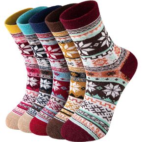 جوارب صوفية للسيدات من Loiyadn - 5 أزواج من الجوارب النسائية السميكة الناعمة، جوارب شتوية للنساء والرجال، جوارب حرارية للنساء in Kuwait