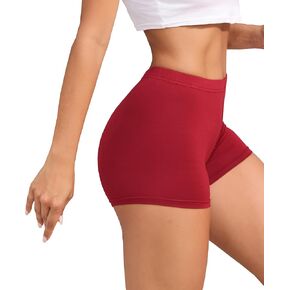 BUENOS NINOS Booty Shorts for Women Sexy Elastic Waist Mid-Rise Active Athletic Workout Gym Biker Lounge Womens Shorts in Kuwait