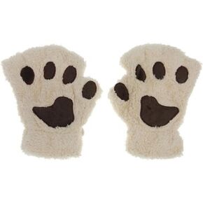 Himine Cat Claw Bear Paw Fingerless Winter Plush Gloves 1*Pair in Kuwait
