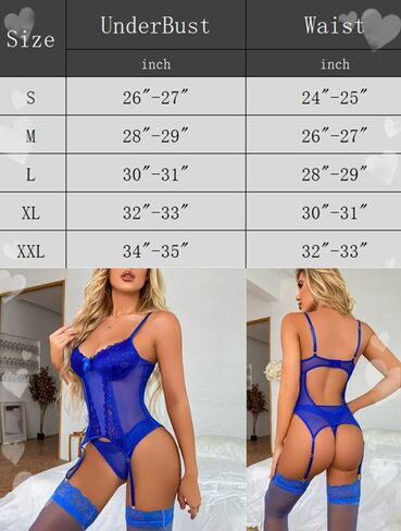 Women's Lingerie Sexy Lingerie Bodysuit Garter Belt and Thigh Highs Set Teddy Babydoll Boudoir in Saudi Arabia