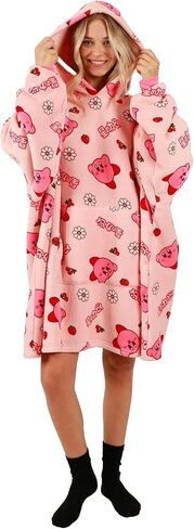 Bioworld Adult Unisex Kirby Oversized Hoodie Blanket Wearable Blanket-OSFA Pink in Saudi Arabia