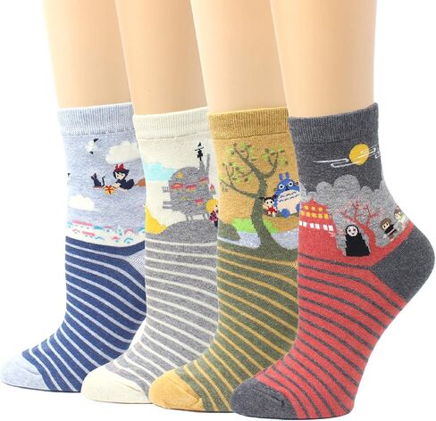 LIVEBEAR Women’s Cute Funny Novelty Casual Cotton Crew Socks (Made In Korea) in Saudi Arabia