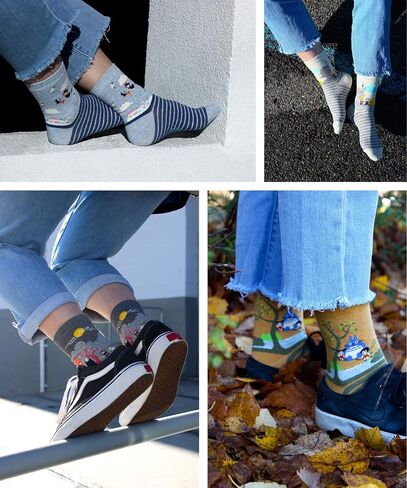 LIVEBEAR Women’s Cute Funny Novelty Casual Cotton Crew Socks (Made In Korea) in Saudi Arabia