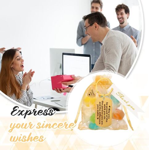 72 Pcs Employee Appreciation Gift Bulk for Coworker Thank You Gifts Keychains with Organza Bags Thank You Cards Gift for Men in Saudi Arabia