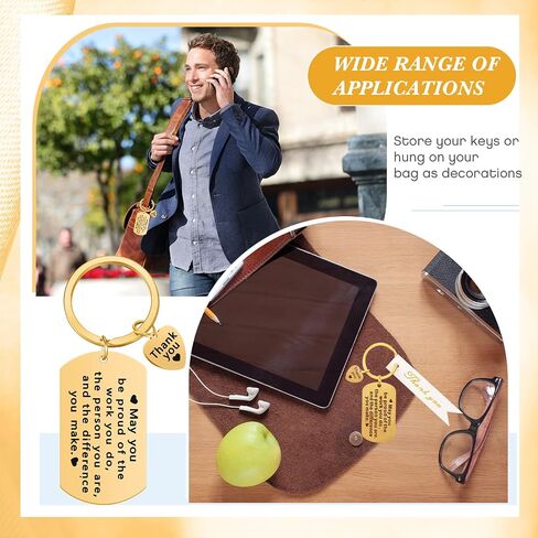 72 Pcs Employee Appreciation Gift Bulk for Coworker Thank You Gifts Keychains with Organza Bags Thank You Cards Gift for Men in Saudi Arabia