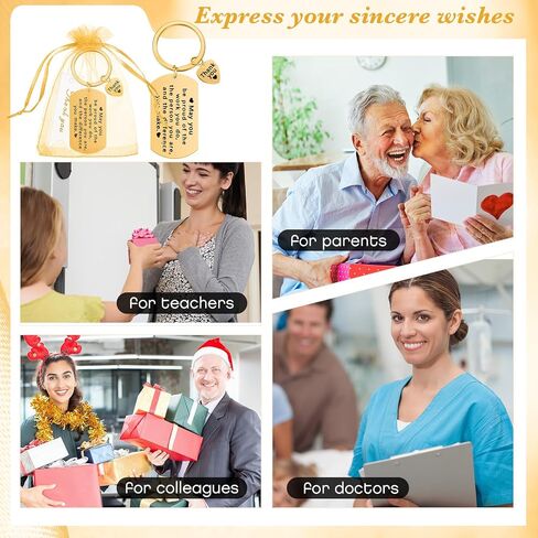 72 Pcs Employee Appreciation Gift Bulk for Coworker Thank You Gifts Keychains with Organza Bags Thank You Cards Gift for Men in Saudi Arabia