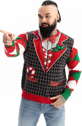 LED Ugly Christmas Sweater for Men, Unisex Women Xmas Pullover with Light for Party Festive in Saudi Arabia