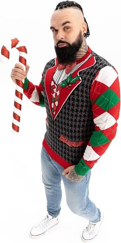 LED Ugly Christmas Sweater for Men, Unisex Women Xmas Pullover with Light for Party Festive in Saudi Arabia