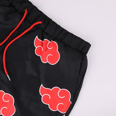 Rulercosplay Anime طبقة مزدوجة السراويل النشطة Akatsuki Cloud Printing 5 بوصة درزة داخلية مضحكة شورت للرجال والأولاد in Kuwait