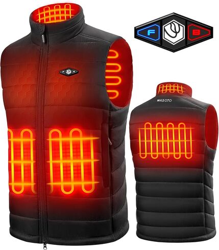 Heated Vest for Men with 16000mAh Battery Pack Charger Lightweight Mens Heated Vest for Work Golf Hunting(Black，3XL) in Kuwait