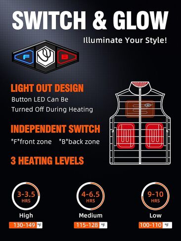 Heated Vest for Men with 16000mAh Battery Pack Charger Lightweight Mens Heated Vest for Work Golf Hunting(Black，3XL) in Kuwait