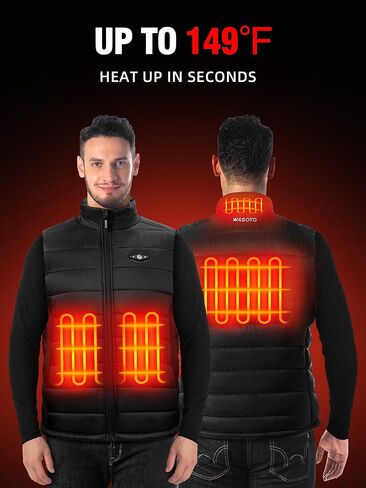 Heated Vest for Men with 16000mAh Battery Pack Charger Lightweight Mens Heated Vest for Work Golf Hunting(Black，3XL) in Kuwait