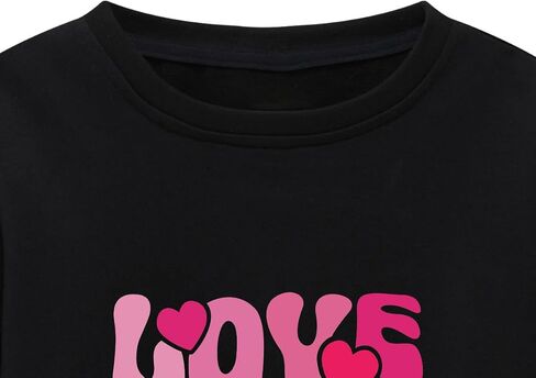 Goengmo Girl Boy Valentine Sweatshirts Love Print Shirts Long Sleeve Kids Hearts Tops 2-12 Years in Saudi Arabia
