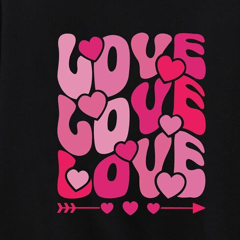 Goengmo Girl Boy Valentine Sweatshirts Love Print Shirts Long Sleeve Kids Hearts Tops 2-12 Years in Saudi Arabia