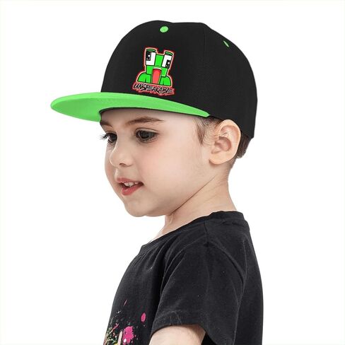 قبعات الهيب هوب للأولاد والبنات قابلة للتعديل، قبعة بيسبول للأطفال باللون الأخضر in Kuwait