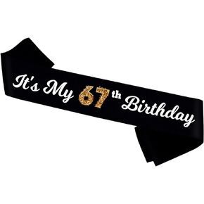 It’s My 43rd Birthday Sash, Black Sash with Foil- Cheer to 43rd Birthday Sash- Happy 43rd Birthday Accessories for Man and Women