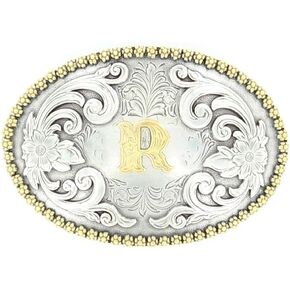 M F Western Products Womens MF J Initial Belt Buckle Silver in Kuwait