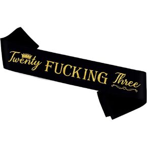 Twenty Fucking One Sash,Gold Glitter Lettering It’s My 21st Birthday Party Decor,Funny 21st Birthday Sash for Women and Queen in Kuwait