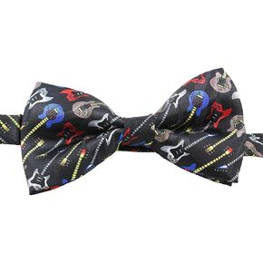 Men's Guitars Pattern Novelty Pre-Tied Adjustable Banded Novelty Bow Tie - Multi, Multi, One size in Kuwait
