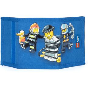 LEGO City Trifold Wallet, Kids Unisex Wallet for Boys and Girls, with Zippered Coin Pocket, Clear ID Window, Card and Cash Pockets and Secure Velcro Closure, Police and Fire…
