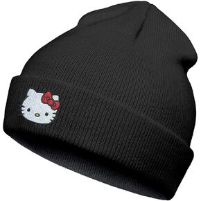 قبعة كيتي بيني مطرزة بتصميم انيمي، قبعة محبوكة بتصميم كيتي كيتي، قبعات شتوية لطيفة للبنات هدايا مضحكة للنساء in Kuwait