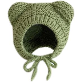 MINGSEECESS Kids Knitted Beanie Hat Cute Frog Cartoon Winter Warmer Cap with Big Eyes for Baby Boys Girls in Saudi Arabia