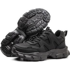 Steel Toe Shoes Women Safety Shoes Lightweight Comfortable Non Slip Thickened Sole Puncture Proof Steel Toe Sneakers Women Size 5.5-10