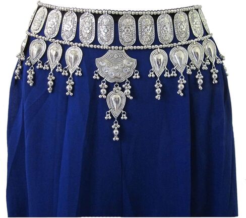 حزام ربطة عنق مزخرف مصنوع يدويًا للنساء - وشاح حزام خصر - تنورة زي ميدي ماكسي أزياء إكسسوار مبتكر مجوهرات - مهرجان الدمج القبلية الهالويين بوهو الغجر والرقص الشرقي هدية الرقص in Kuwait