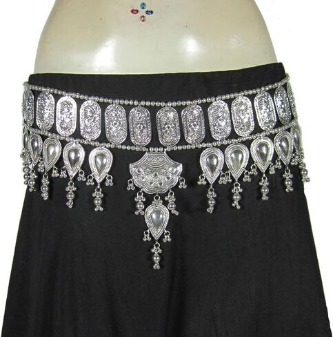 حزام ربطة عنق مزخرف مصنوع يدويًا للنساء - وشاح حزام خصر - تنورة زي ميدي ماكسي أزياء إكسسوار مبتكر مجوهرات - مهرجان الدمج القبلية الهالويين بوهو الغجر والرقص الشرقي هدية الرقص in Kuwait