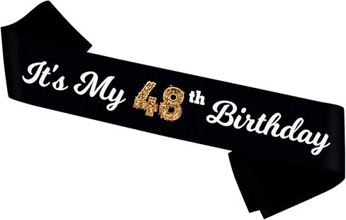 It’s My 43rd Birthday Sash, Black Sash with Foil- Cheer to 43rd Birthday Sash- Happy 43rd Birthday Accessories for Man and Women in Kuwait