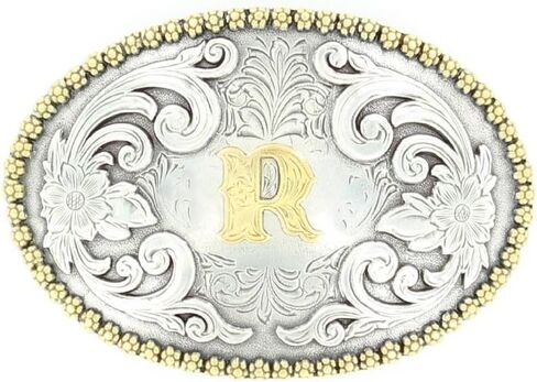 M F Western Products Womens MF J Initial Belt Buckle Silver in Kuwait