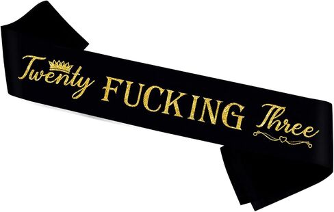 Twenty Fucking One Sash,Gold Glitter Lettering It’s My 21st Birthday Party Decor,Funny 21st Birthday Sash for Women and Queen in Kuwait