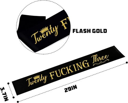 Twenty Fucking One Sash,Gold Glitter Lettering It’s My 21st Birthday Party Decor,Funny 21st Birthday Sash for Women and Queen in Kuwait