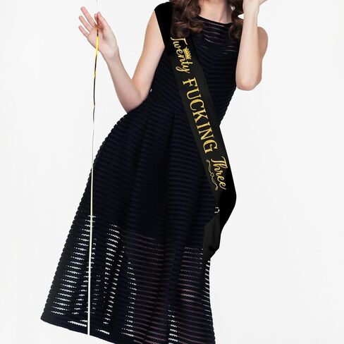 Twenty Fucking One Sash,Gold Glitter Lettering It’s My 21st Birthday Party Decor,Funny 21st Birthday Sash for Women and Queen in Kuwait
