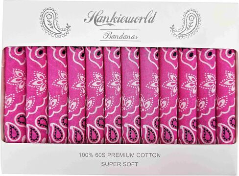 مجموعة هدايا HankieWorld Bandanas Gift Set مكونة من 12 قطعة من وشاح باندانا القطني الناعم والملمس الناعم للرجال in Saudi Arabia