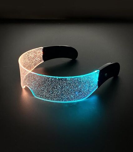 ERHAIYUN LED قناع نظارات 7 ألوان مستقبلية ستار تضيء نظارات 4 طرق العسل مضيئة نظارات Cyberpunk in Kuwait