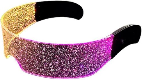 ERHAIYUN LED قناع نظارات 7 ألوان مستقبلية ستار تضيء نظارات 4 طرق العسل مضيئة نظارات Cyberpunk in Kuwait