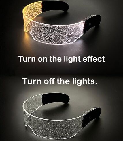 ERHAIYUN LED قناع نظارات 7 ألوان مستقبلية ستار تضيء نظارات 4 طرق العسل مضيئة نظارات Cyberpunk in Kuwait