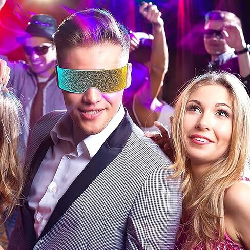 ERHAIYUN LED قناع نظارات 7 ألوان مستقبلية ستار تضيء نظارات 4 طرق العسل مضيئة نظارات Cyberpunk in Kuwait