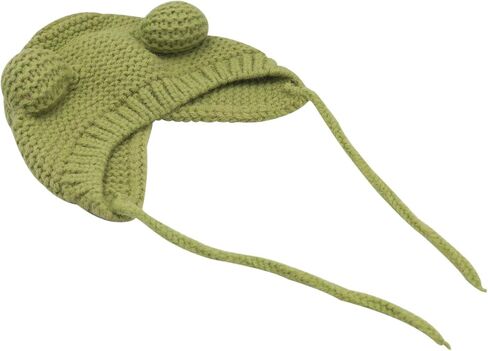 MINGSEECESS Kids Knitted Beanie Hat Cute Frog Cartoon Winter Warmer Cap with Big Eyes for Baby Boys Girls in Kuwait