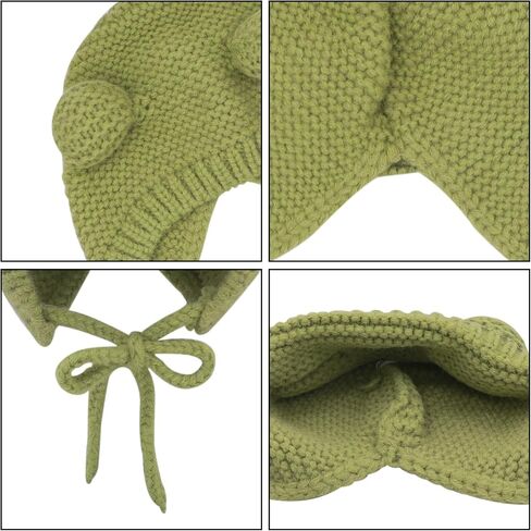 MINGSEECESS Kids Knitted Beanie Hat Cute Frog Cartoon Winter Warmer Cap with Big Eyes for Baby Boys Girls in Kuwait