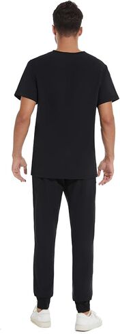COZYFIT Men Scrubs Set — Stretch V-Neck Scrub Top & Jogger Pant with 8 Pockets, Yoga Waistband, Anti-Wrinkle Scrubs for Men in Saudi Arabia
