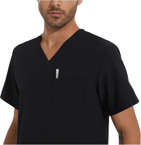 COZYFIT Men Scrubs Set — Stretch V-Neck Scrub Top & Jogger Pant with 8 Pockets, Yoga Waistband, Anti-Wrinkle Scrubs for Men in Saudi Arabia