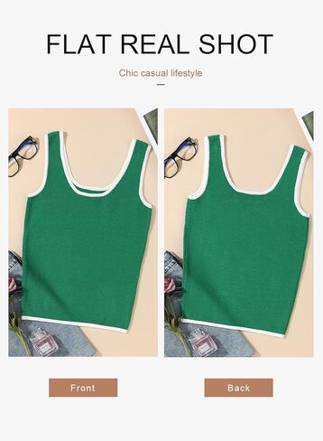 Dokotoo المرأة تانك القمم الصيف بلا أكمام مغرفة الرقبة مضلع متماسكة اللون كتلة الأساسية سليم المجهزة كامي تي شيرت in Kuwait