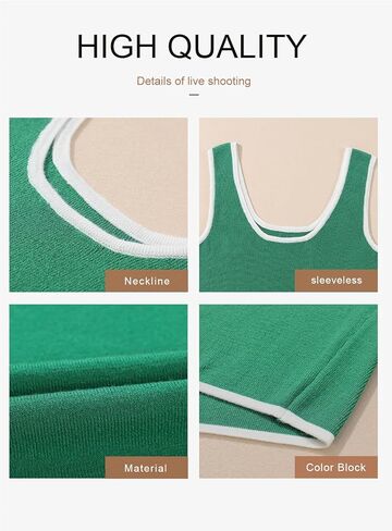 Dokotoo المرأة تانك القمم الصيف بلا أكمام مغرفة الرقبة مضلع متماسكة اللون كتلة الأساسية سليم المجهزة كامي تي شيرت in Kuwait